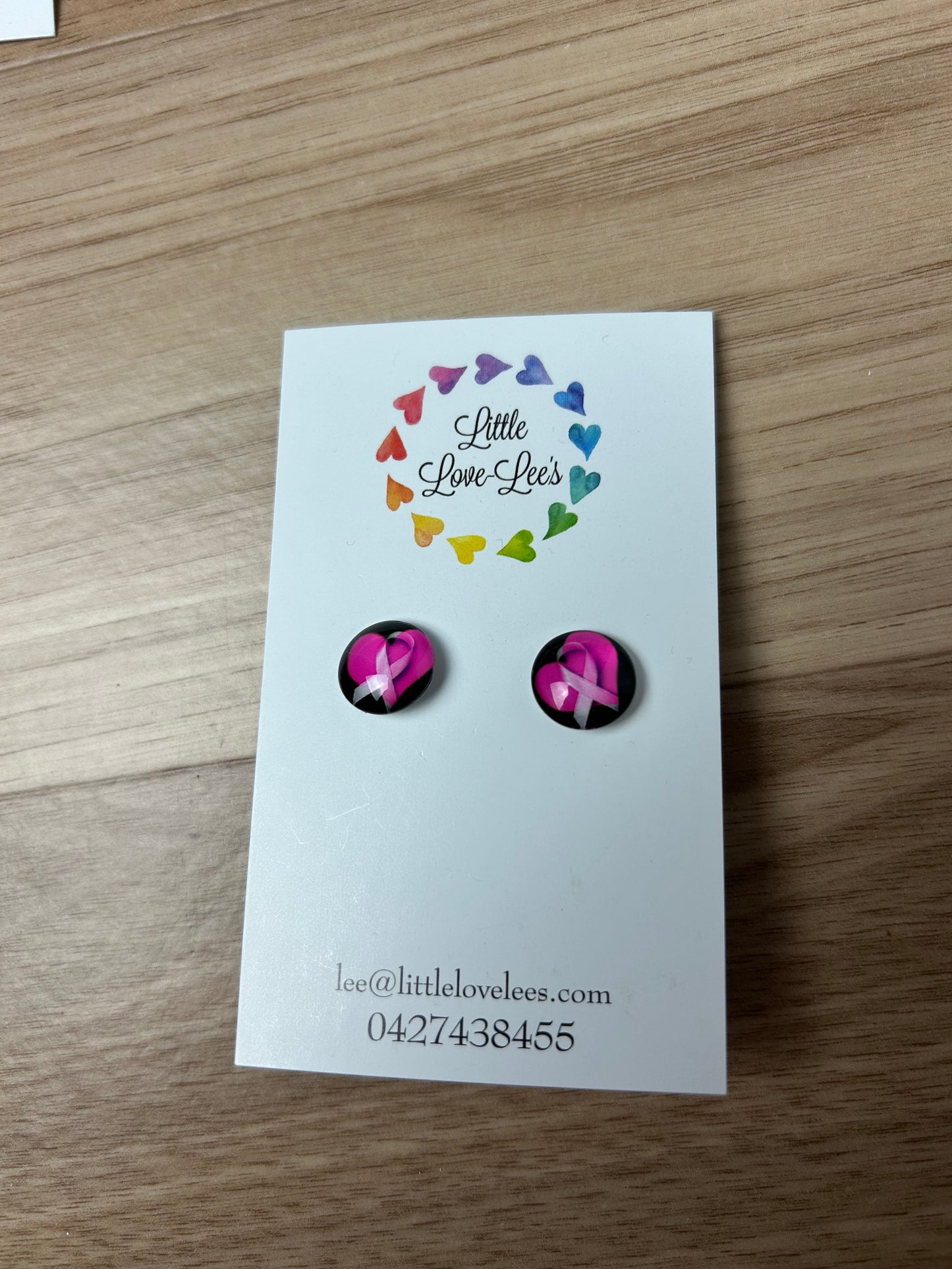 Pink Ribbon Earrings