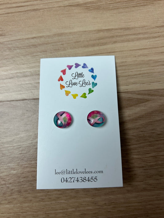 Pink Ribbon Earrings