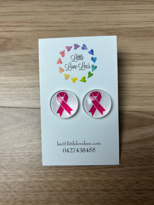 Pink Ribbon Earrings