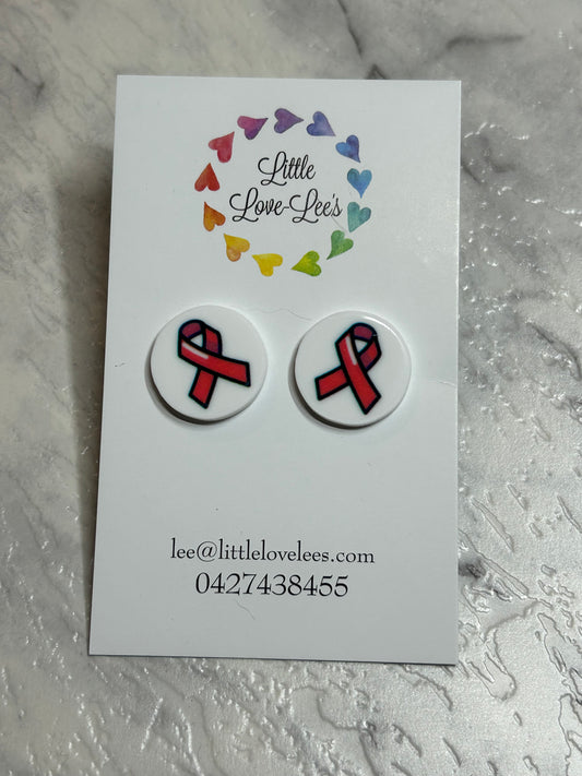 Pink Ribbon Earrings