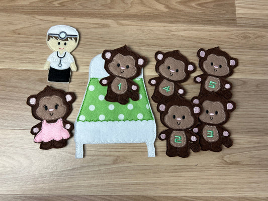 5 Cheeky Monkeys Finger Puppet Set