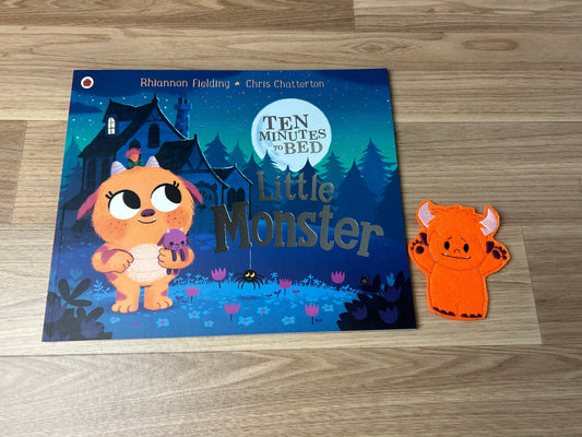 Ten Minutes to Bed Little Monster Book and Finger Puppet Set