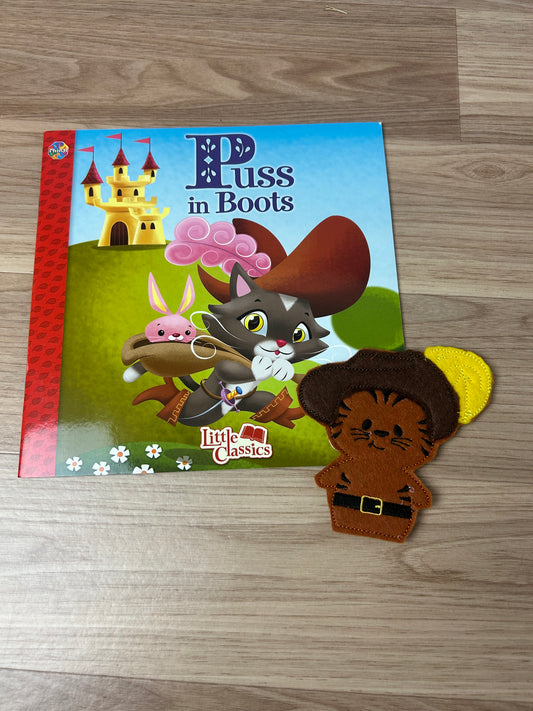 Puss in Boots Book and Finger Puppet Set