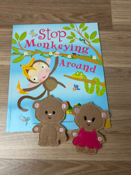 Stop Monkeying around Book and Finger Puppet Set