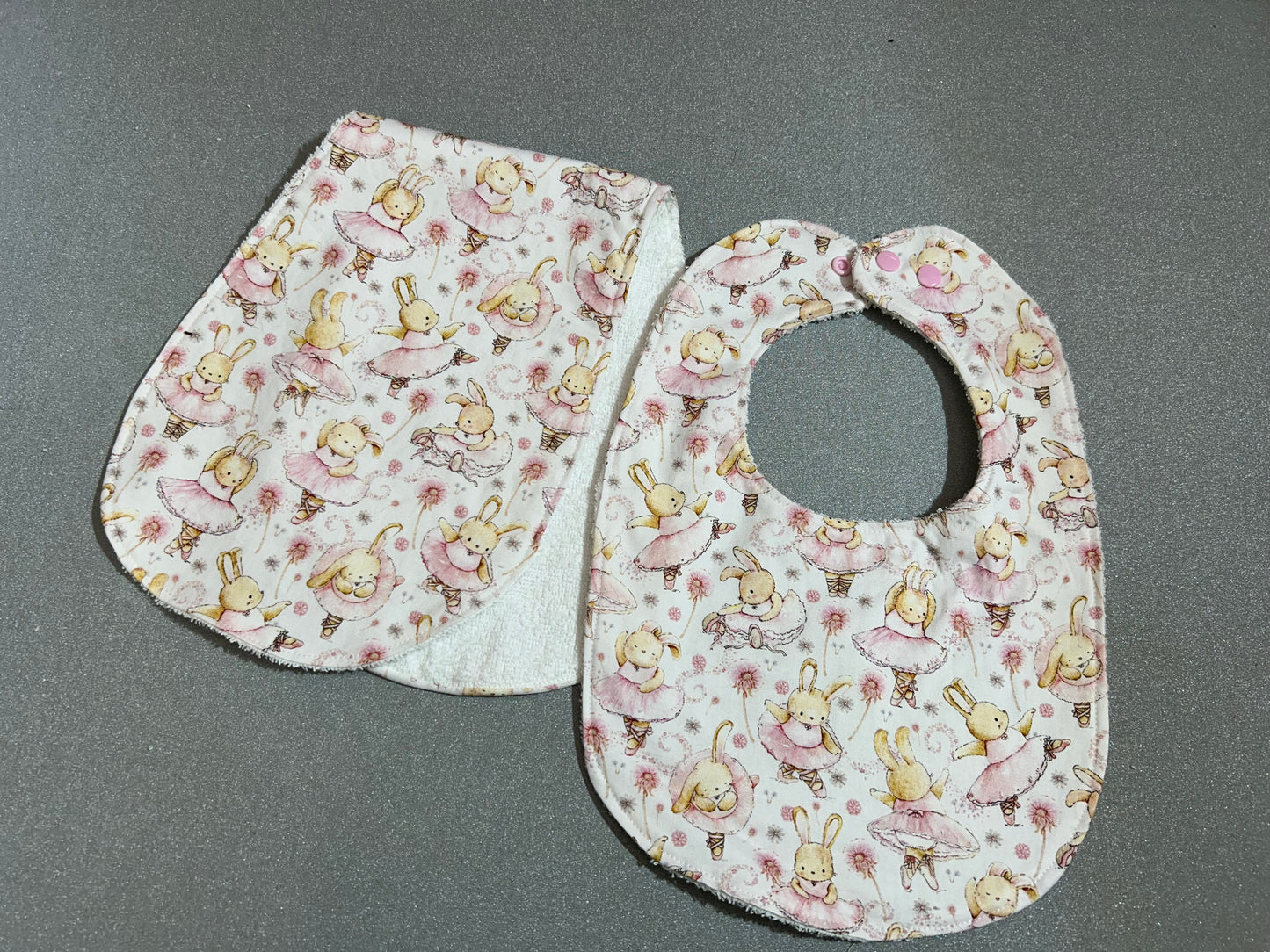 Baby Bib & Burp set - Ballerina Bunnies