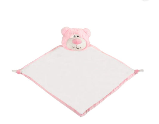 Pink Bear Embroidered Blankie