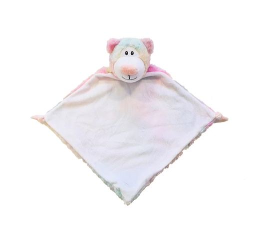 Pastel Rainbow Bear Embroidered Blankie