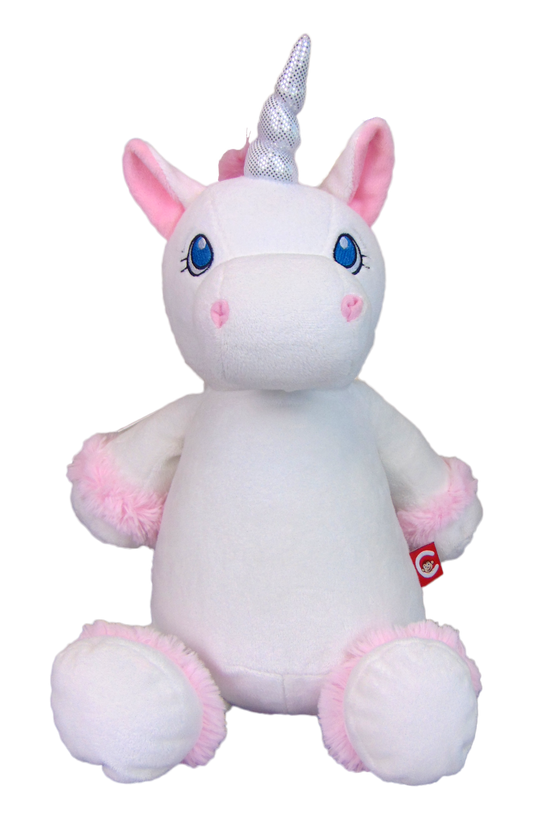 White Unicorn Embroidered Toy