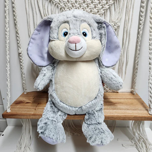 Bunny with purple accent Embroidered Toy