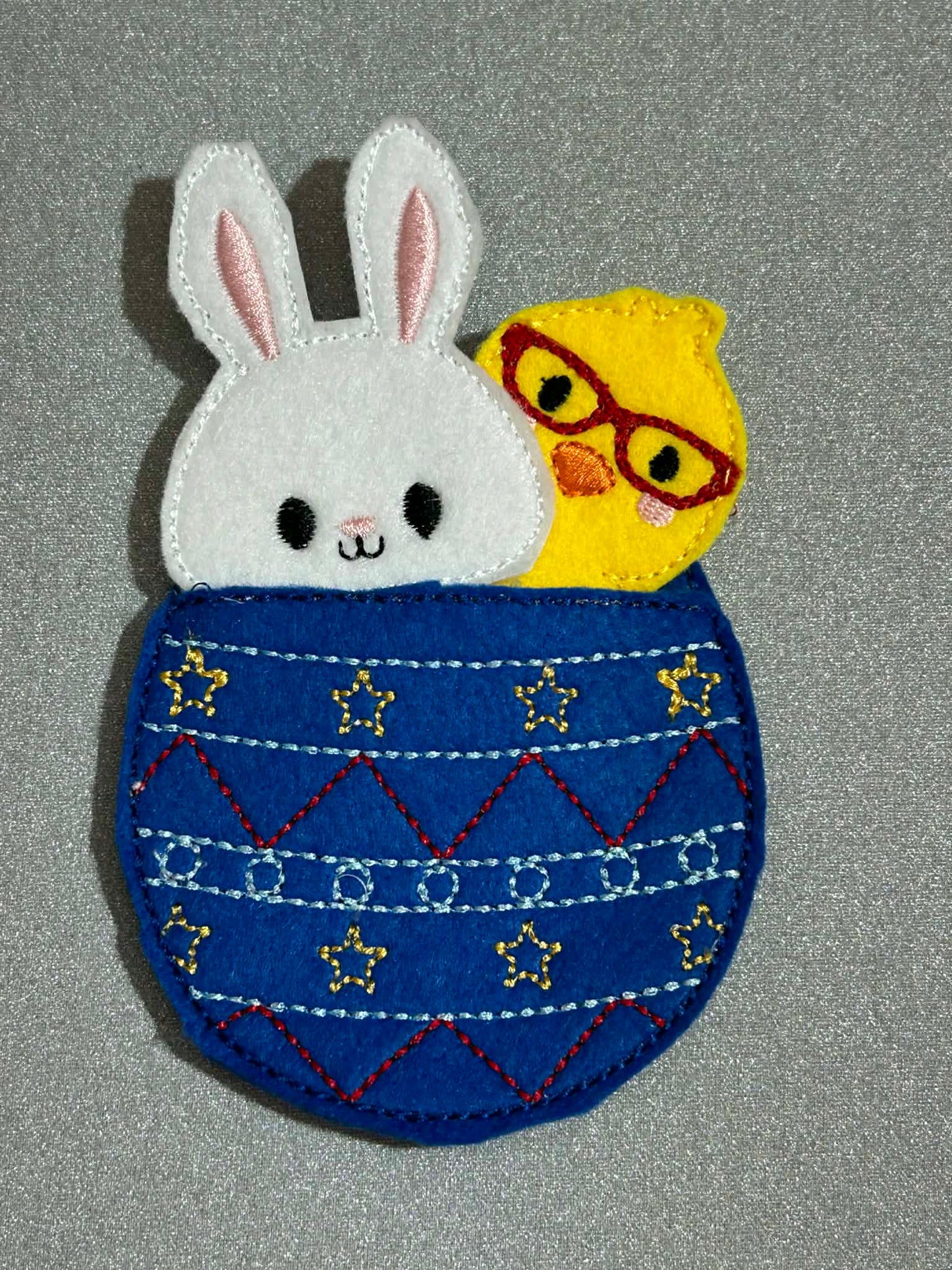 Bunny, Chick and Blue Easter Egg Finger Puppets