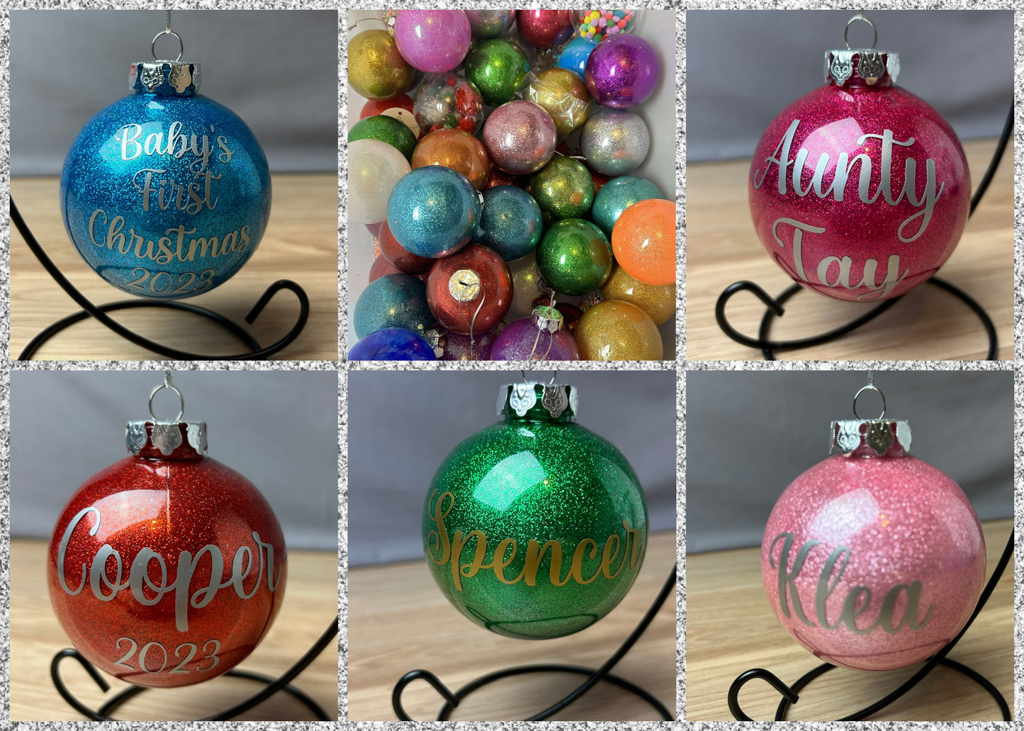 Personalised Christmas Bauble - Turquoise