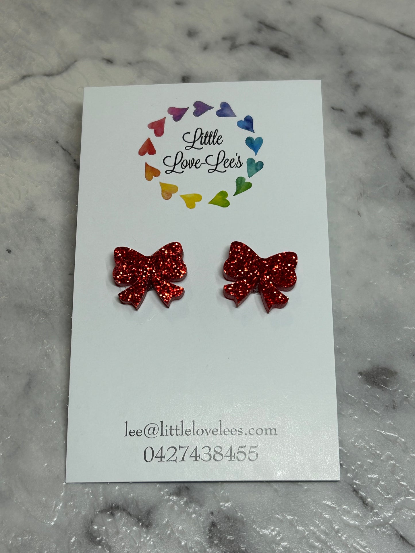 Red Bow Earrings