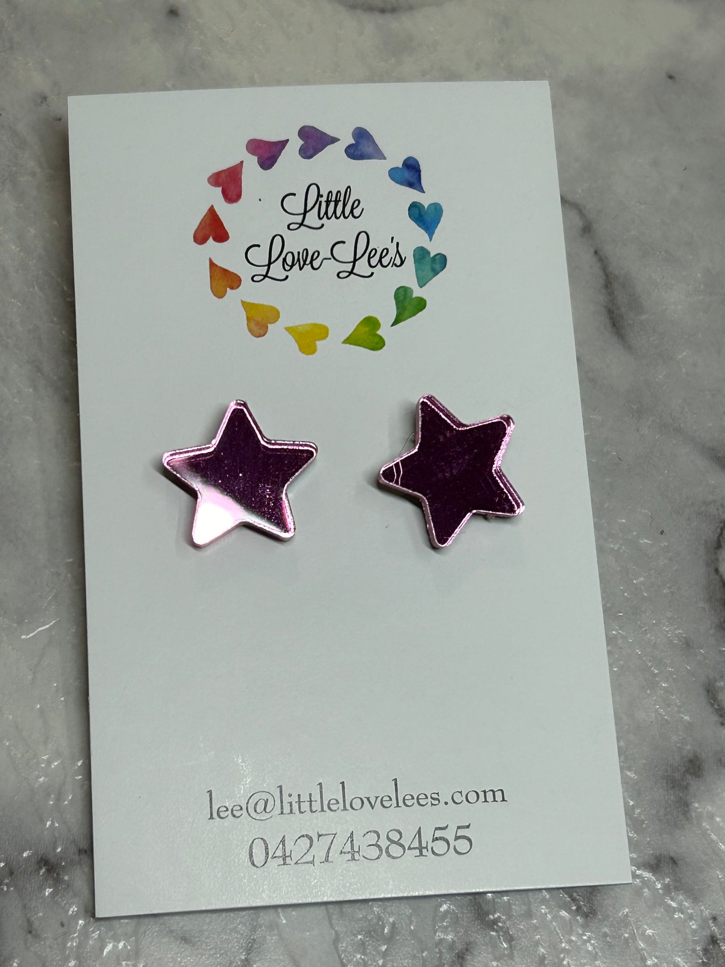 Pink Star Earrings