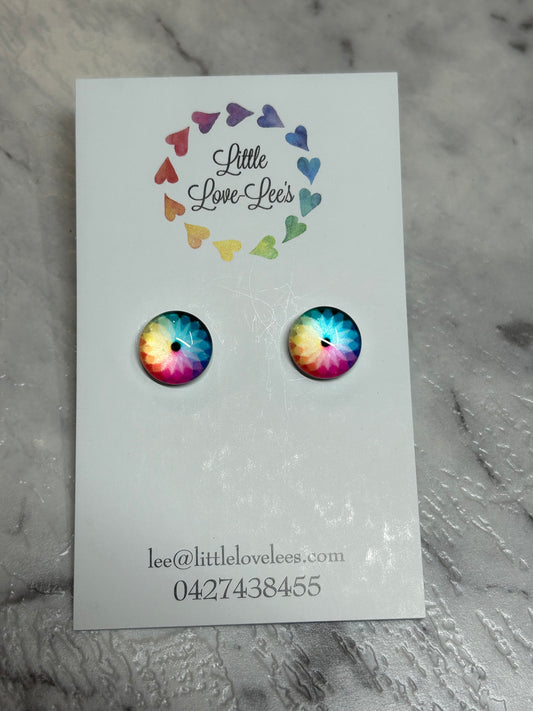 Rainbow Flower Earrings