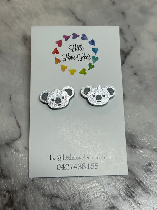 Silver Koala Earrings