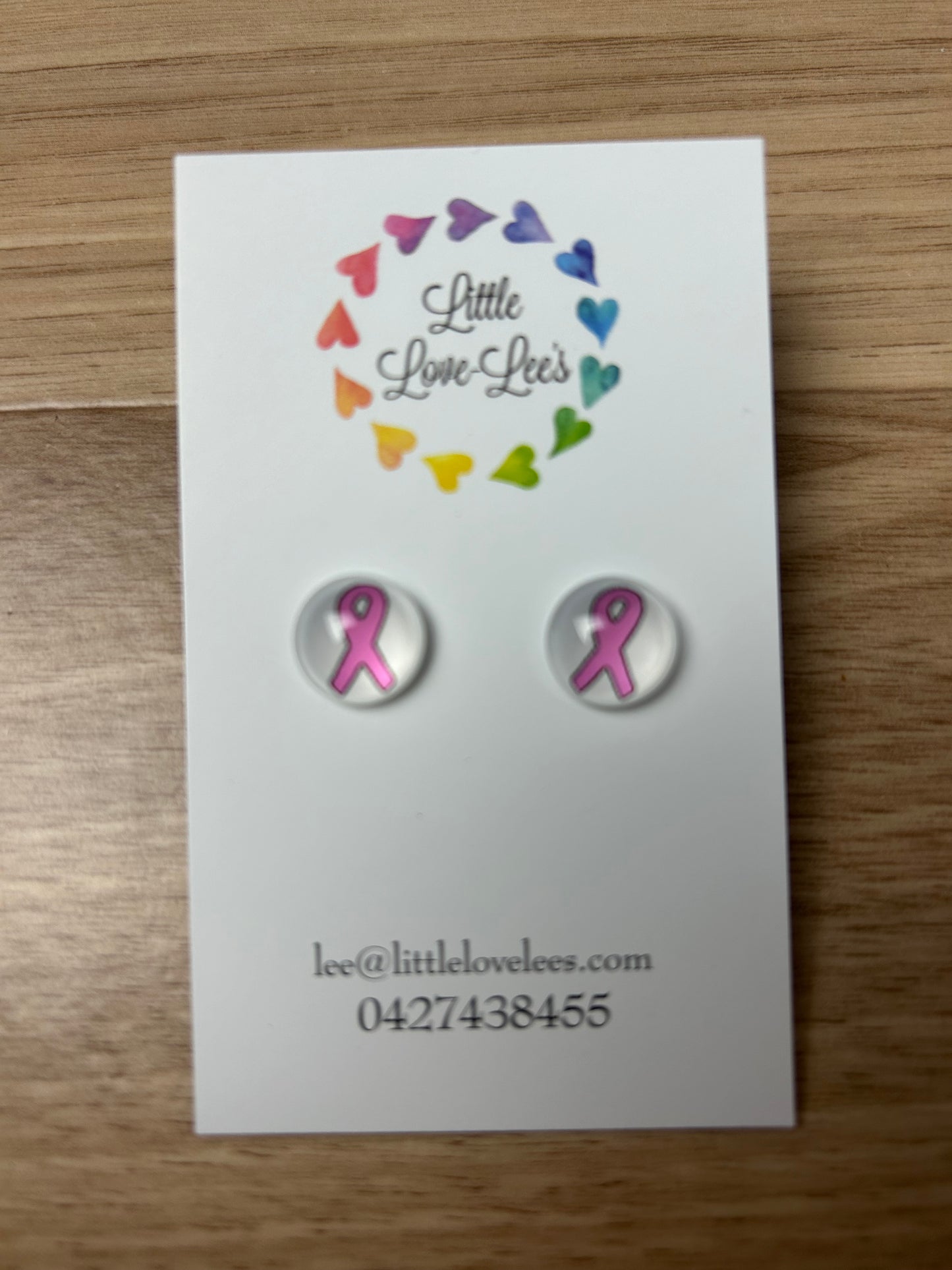 Pink Ribbon Earrings