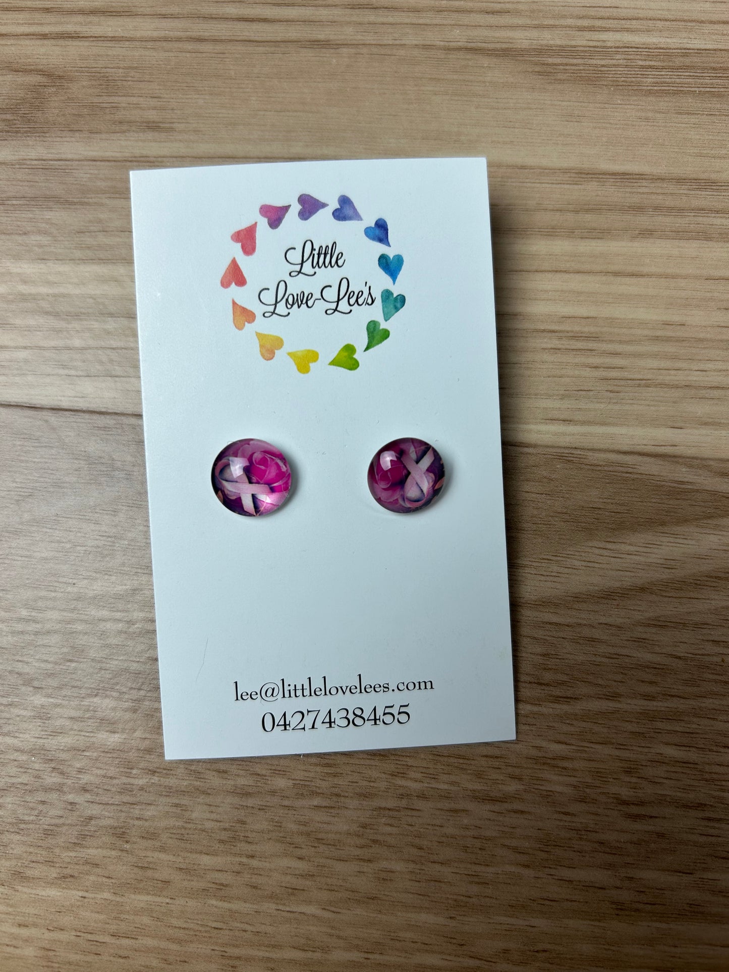 Pink Ribbon Earrings