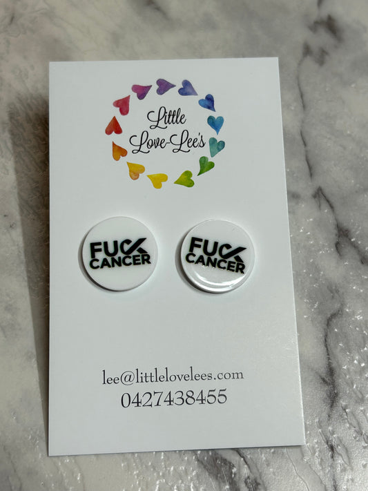 Fuck Cancer earrings