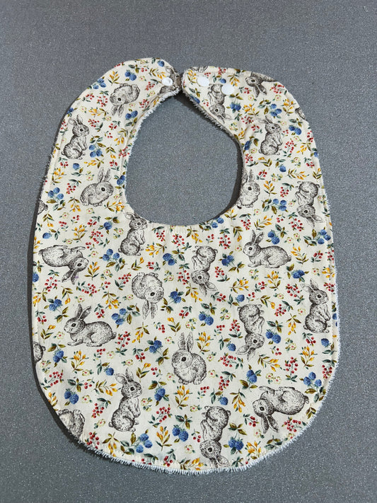 Baby Bib - Floral Bunnies