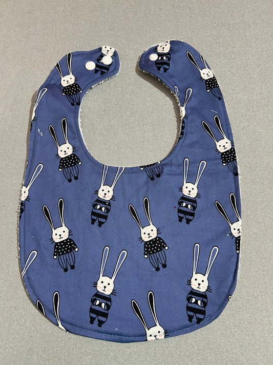 Baby Bib - Blue Bunnies