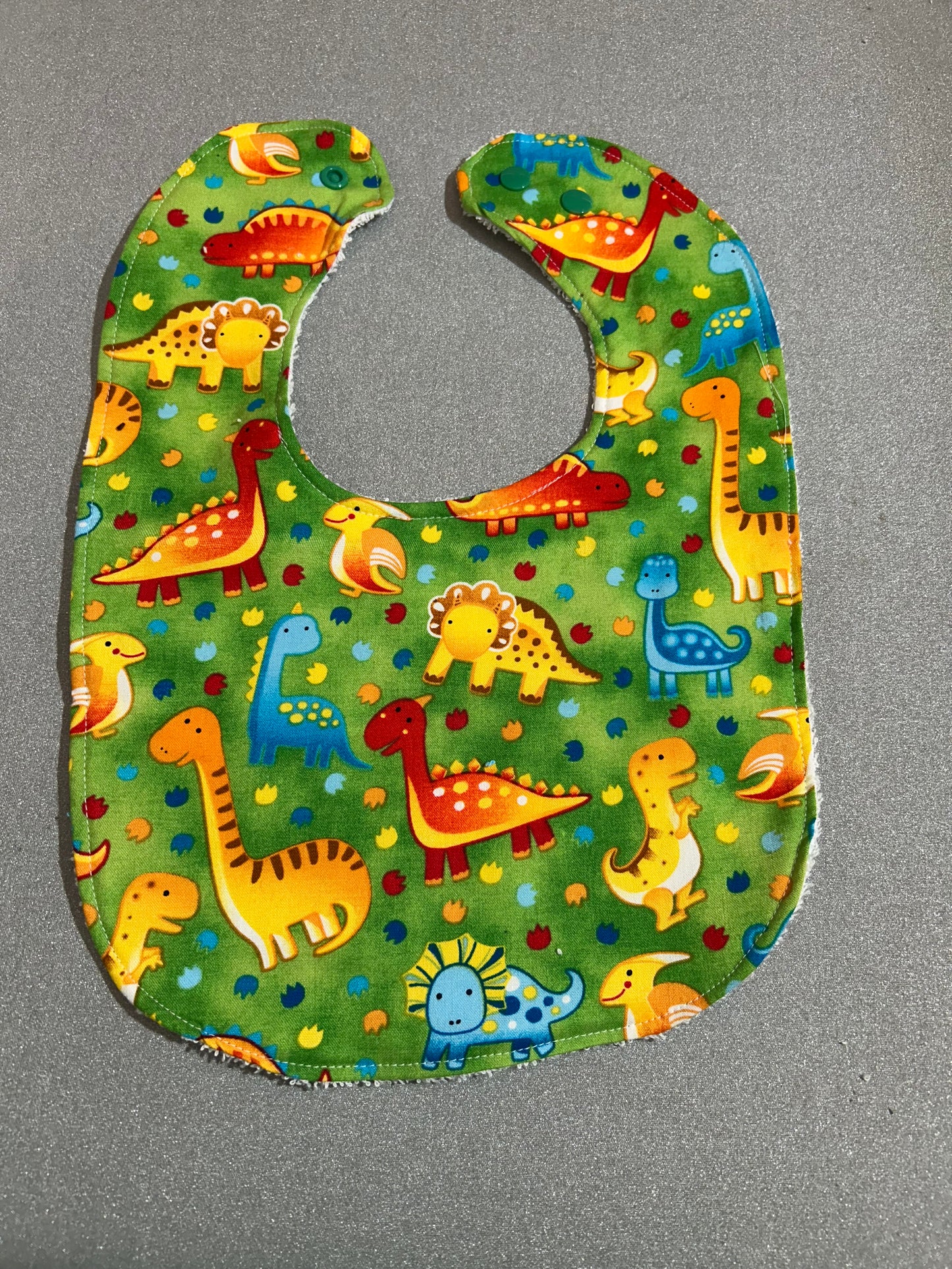 Baby Bib - Dinosaurs Green