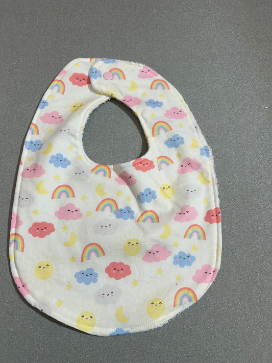 Baby Bib - Rainbows and Clouds