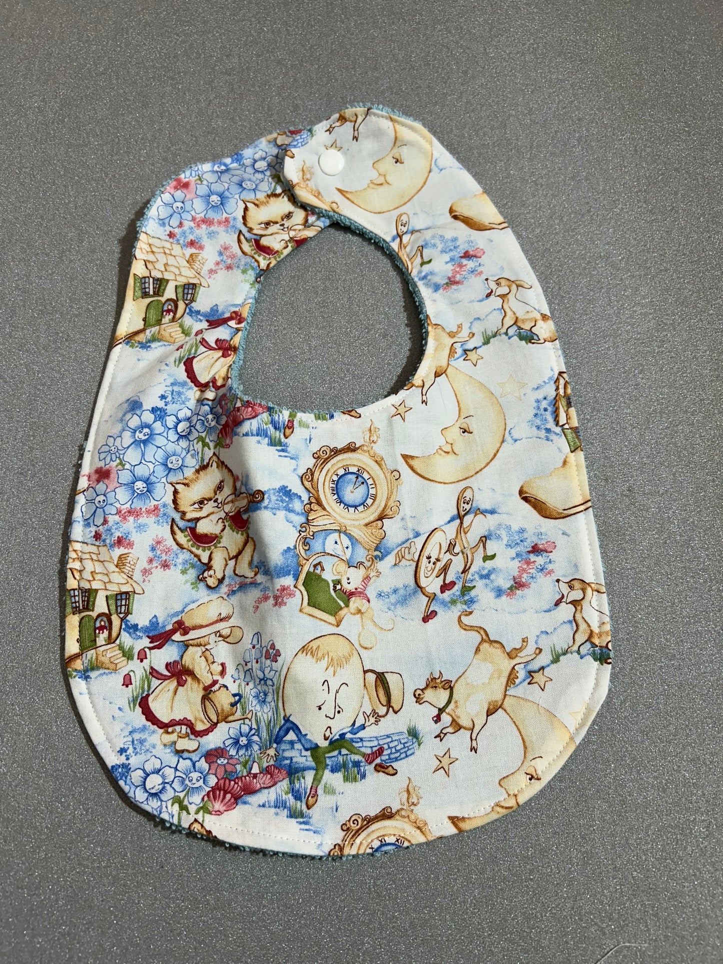 Baby Bib -  Hey Diddle Diddle - blue