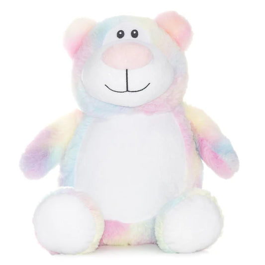 Pastel Rainbow Bear Embroidered Toy