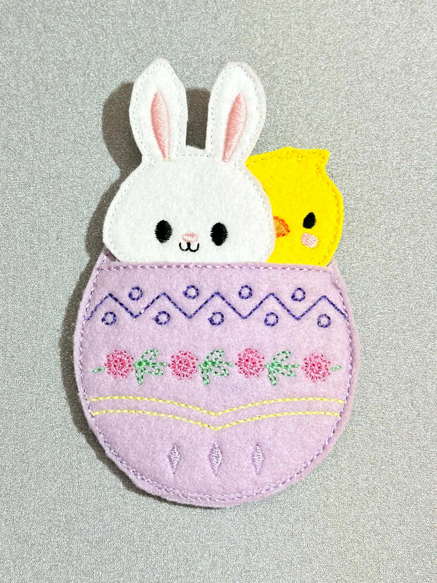 Bunny, Chick and Lavender Easter Egg Finger Puppets