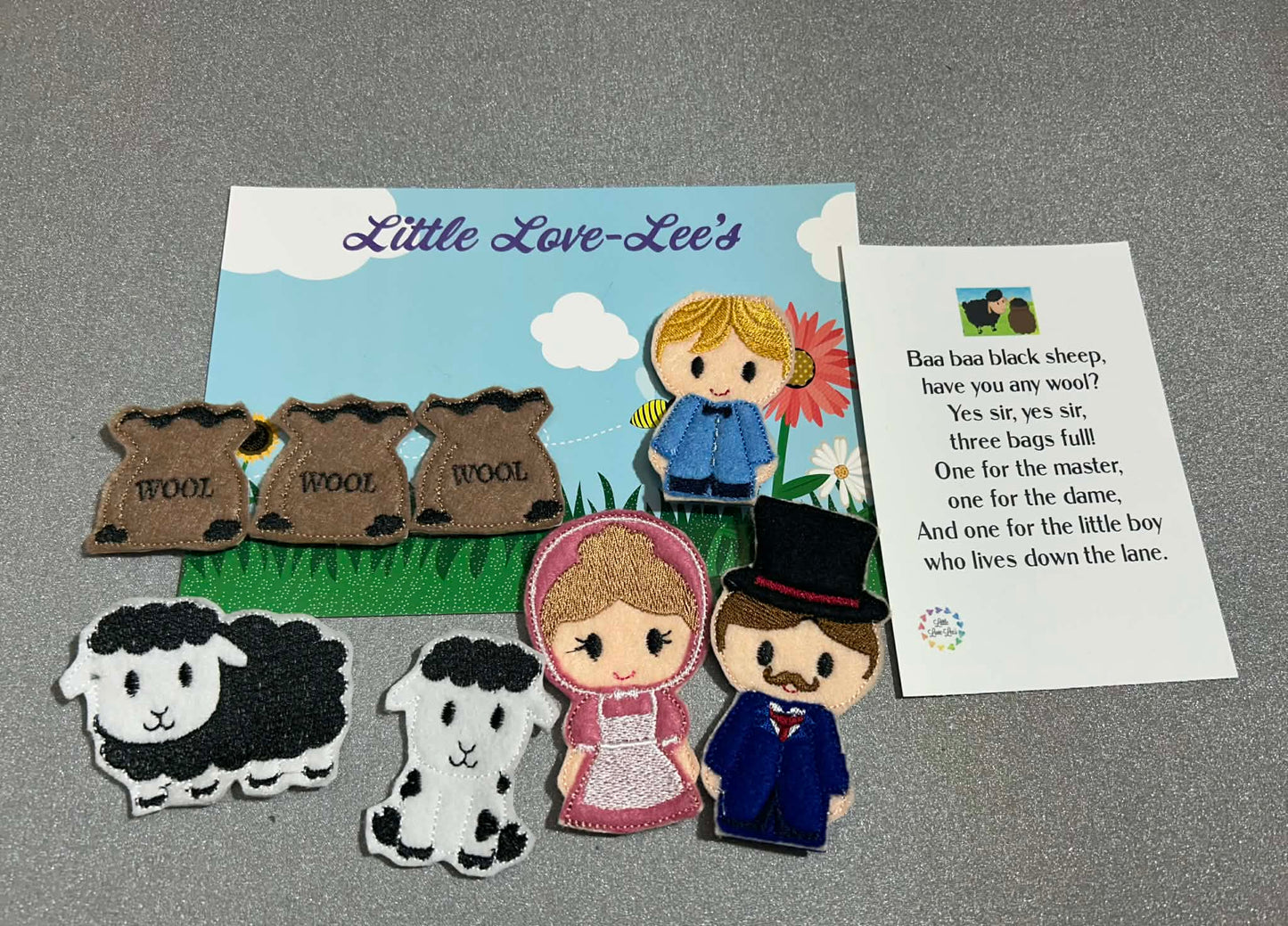 Baa Baa Black Sheep Finger Puppet Set