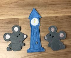 Hickory Dickory Dock Finger Puppet Set