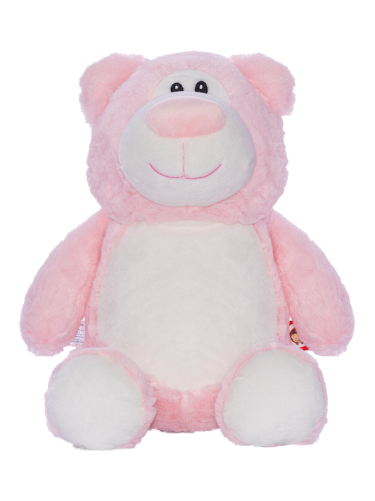 Pink Bear Embroidered Toy