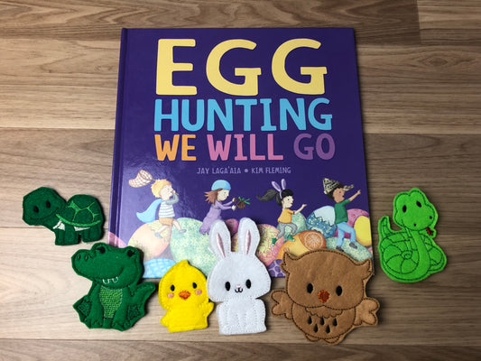 Egg Hunting we will go Book and Finger Puppet Set