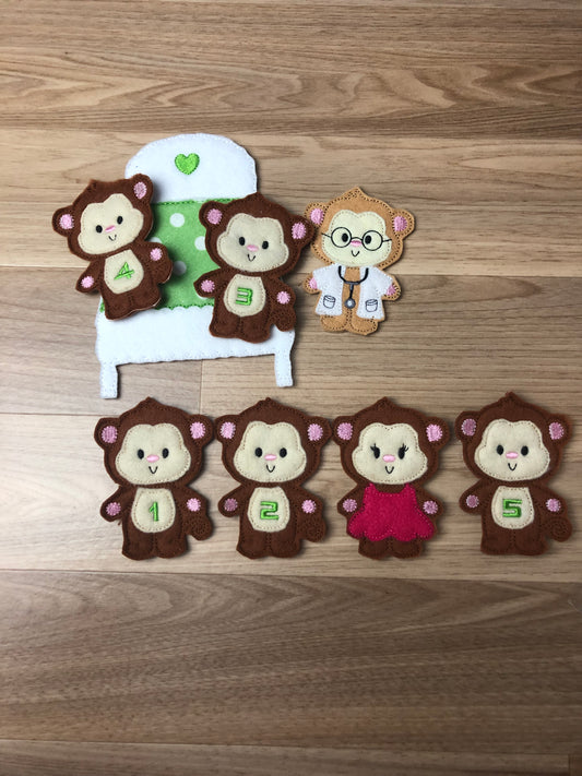 5 Cheeky Monkeys  Finger Puppet Set