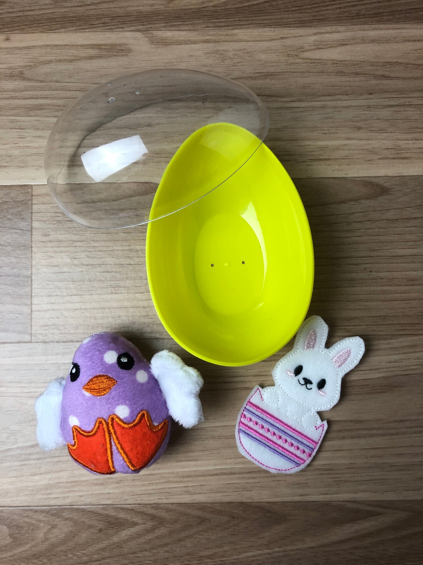 Purple Chick Soft Toy and Bunny Finger Puppet in Egg