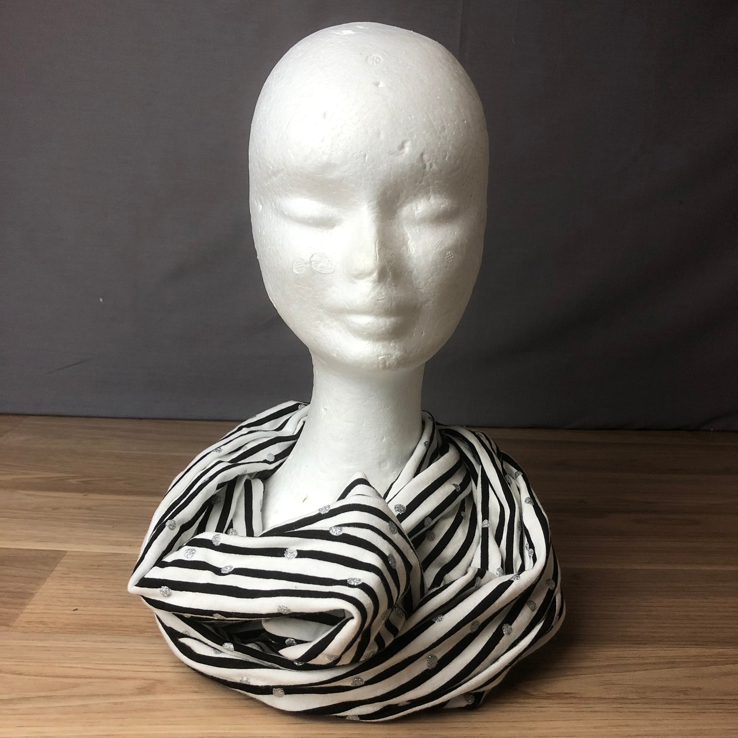 Infinity Scarf - Black and White stripe