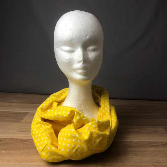 Infinity Scarf - Yellow with white spots