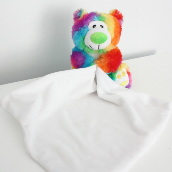 Rainbow Bear 2 Embroidered Blankie