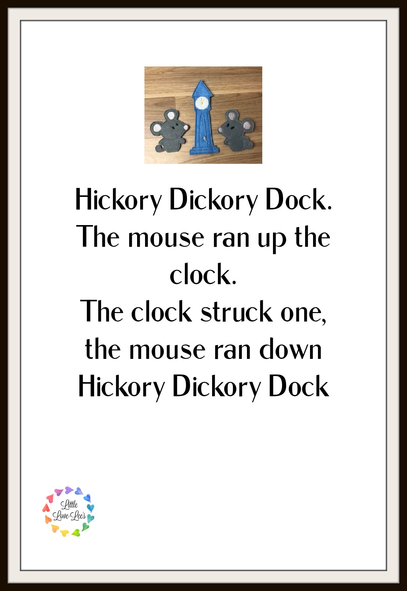 Hickory Dickory Dock Finger Puppet Set